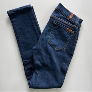 7 for All Mankind Slim Cigarette 24 Jeans 7FAM Denim Seven Dark Wash